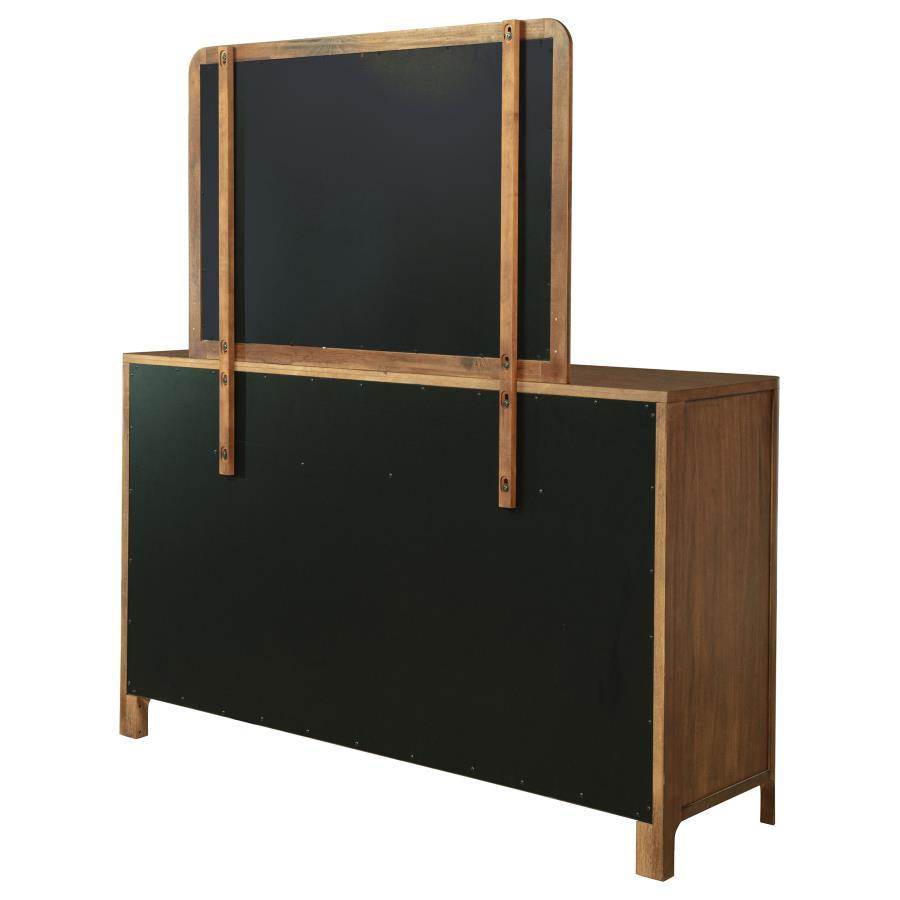 Maderia - 8 - Drawer Dresser And Mirror - Walnut Dresser & Mirror modern furniture Contempo Furniture