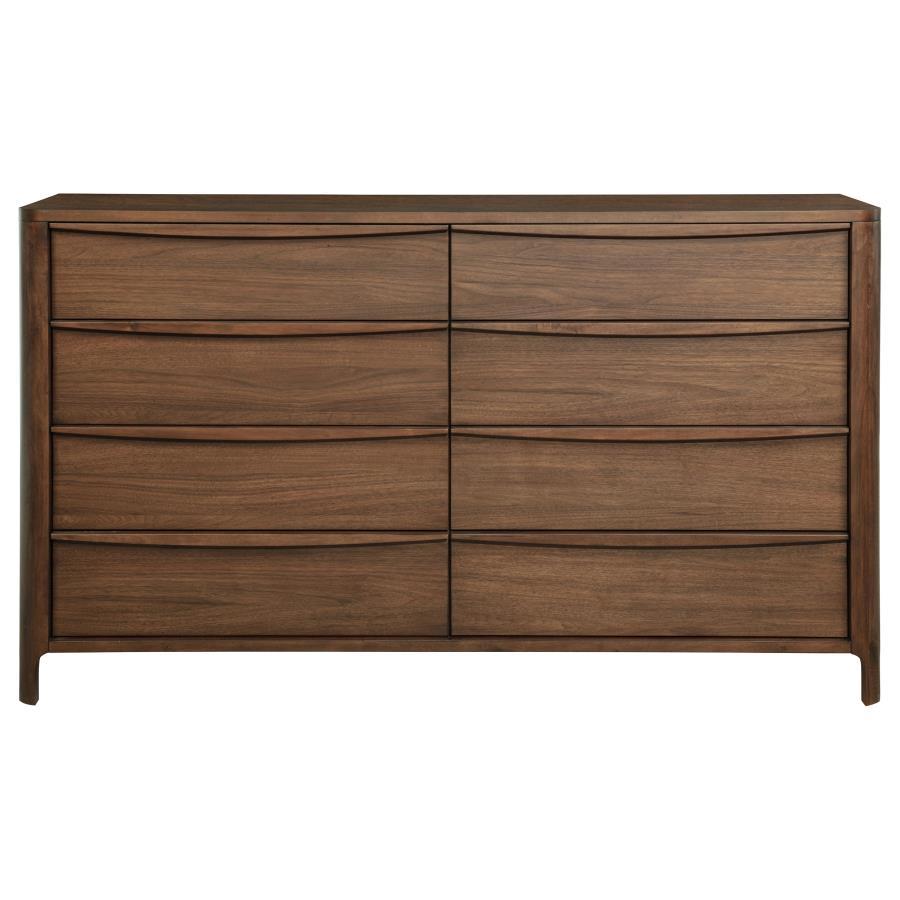 Maderia - 8 - Drawer Dresser Cabinet - Walnut Dressers modern furniture Contempo Furniture