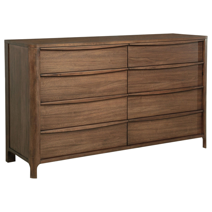 Maderia - 8 - Drawer Dresser Cabinet - Walnut Dressers modern furniture Contempo Furniture