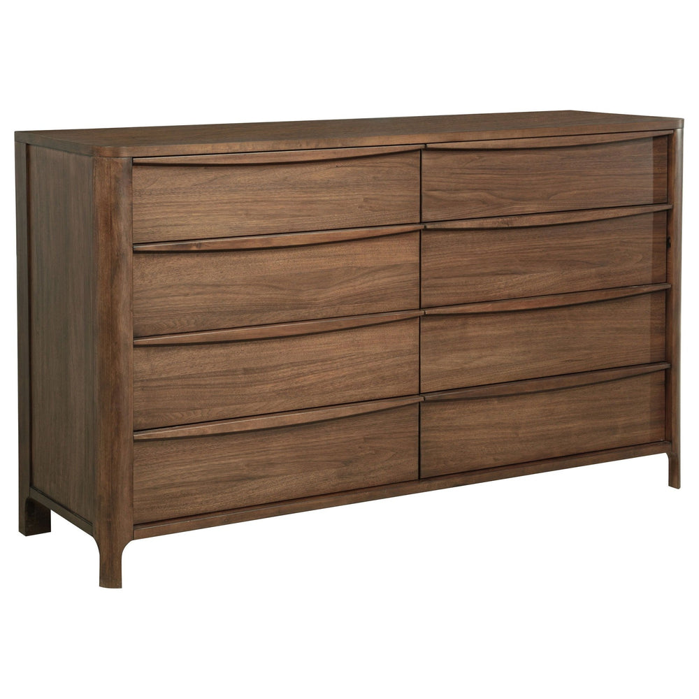 Maderia - 8 - Drawer Dresser Cabinet - Walnut Dressers modern furniture Contempo Furniture