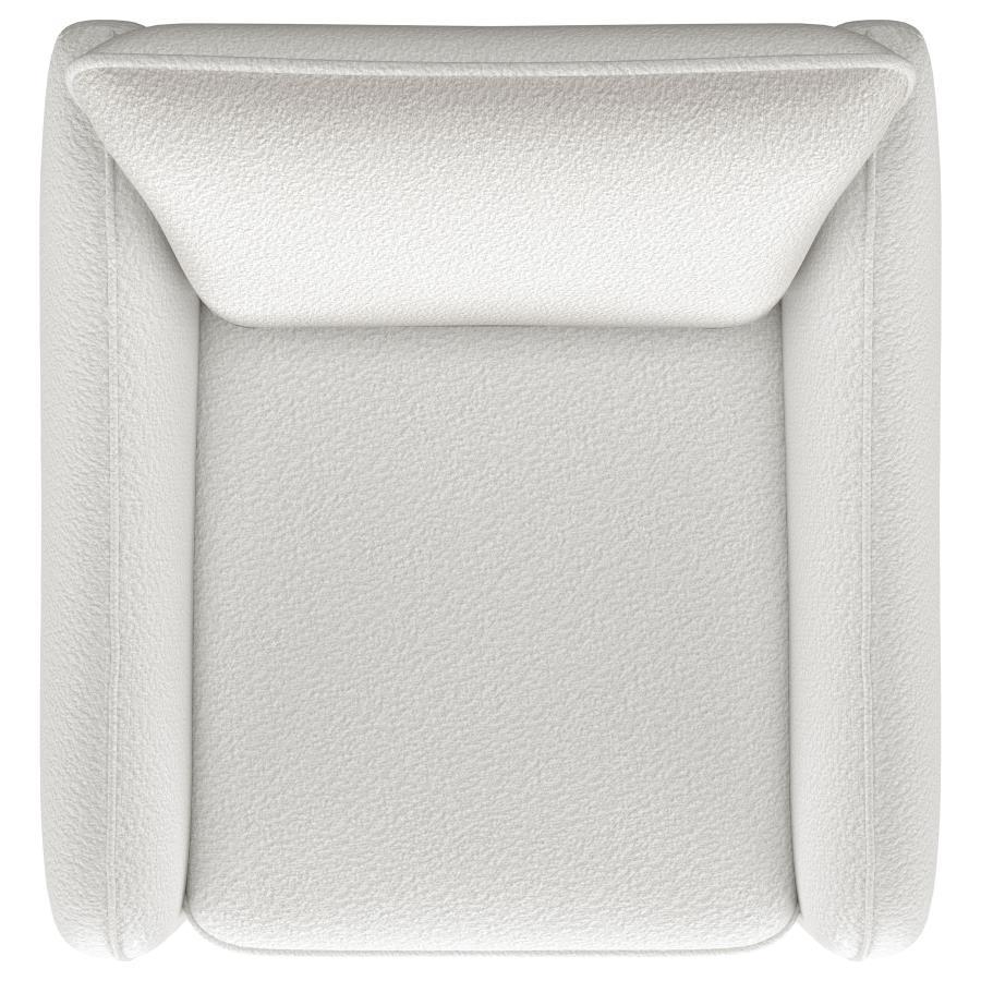 Madia - Upholstered Sloped Arm Swivel Glider Chair - Vanilla Swivel Glider Chair modern furniture Contempo Furniture