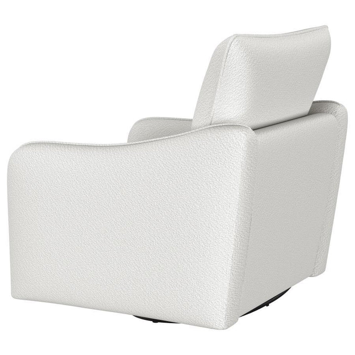Madia - Upholstered Sloped Arm Swivel Glider Chair - Vanilla Swivel Glider Chair modern furniture Contempo Furniture