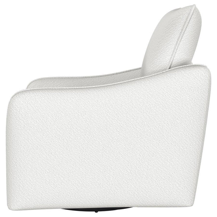 Madia - Upholstered Sloped Arm Swivel Glider Chair - Vanilla Swivel Glider Chair modern furniture Contempo Furniture