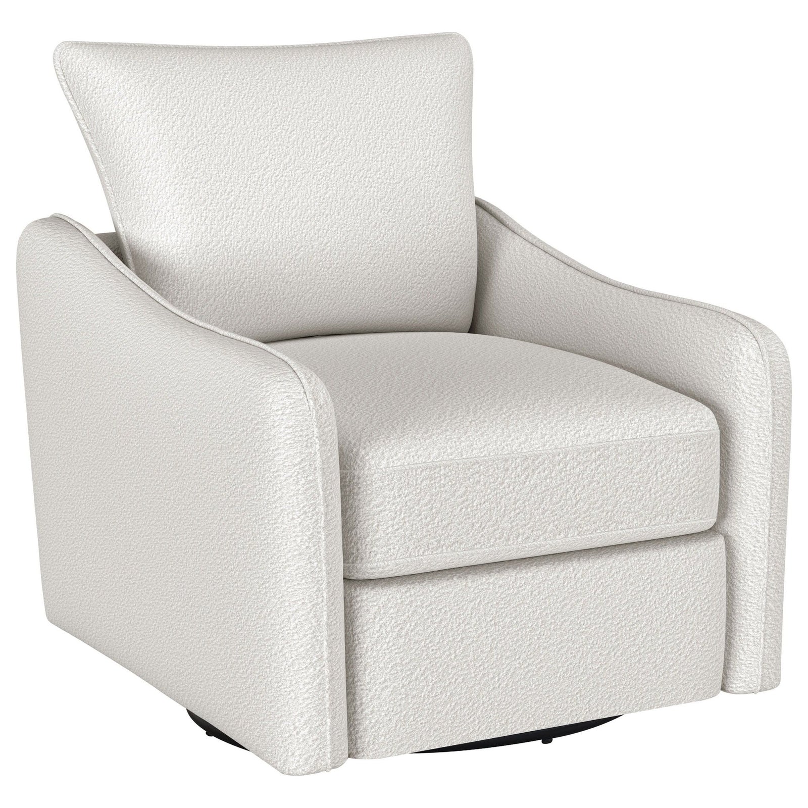 Madia - Upholstered Sloped Arm Swivel Glider Chair - Vanilla Swivel Glider Chair modern furniture Contempo Furniture