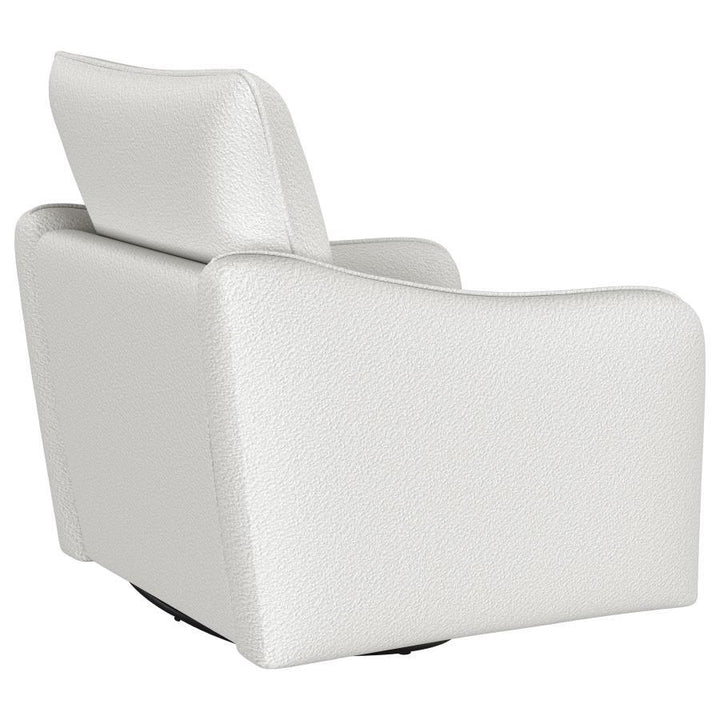 Madia - Upholstered Sloped Arm Swivel Glider Chair - Vanilla Swivel Glider Chair modern furniture Contempo Furniture