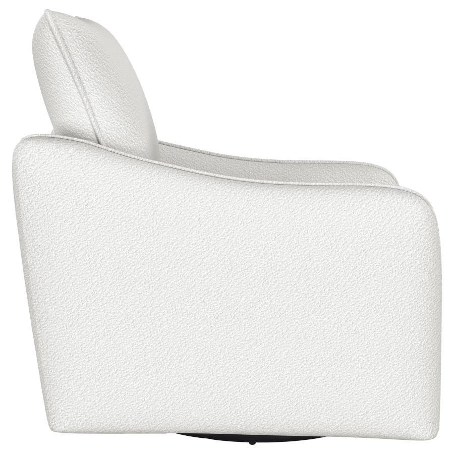 Madia - Upholstered Sloped Arm Swivel Glider Chair - Vanilla Swivel Glider Chair modern furniture Contempo Furniture