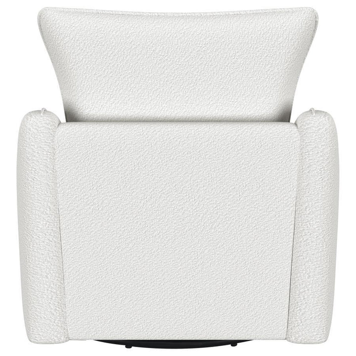 Madia - Upholstered Sloped Arm Swivel Glider Chair - Vanilla Swivel Glider Chair modern furniture Contempo Furniture