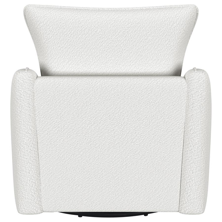 Madia - Upholstered Sloped Arm Swivel Glider Chair - Vanilla Swivel Glider Chair modern furniture Contempo Furniture