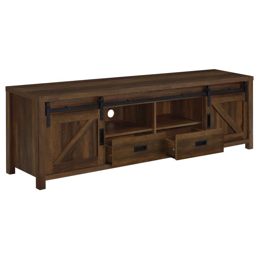 Madra - 2 - Door Engineered Wood TV Stand - Dark Pine TV Stand modern furniture Contempo Furniture