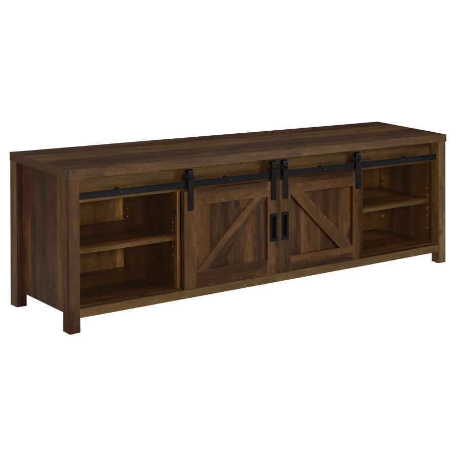 Madra - 2 - Door Engineered Wood TV Stand - Dark Pine TV Stand modern furniture Contempo Furniture