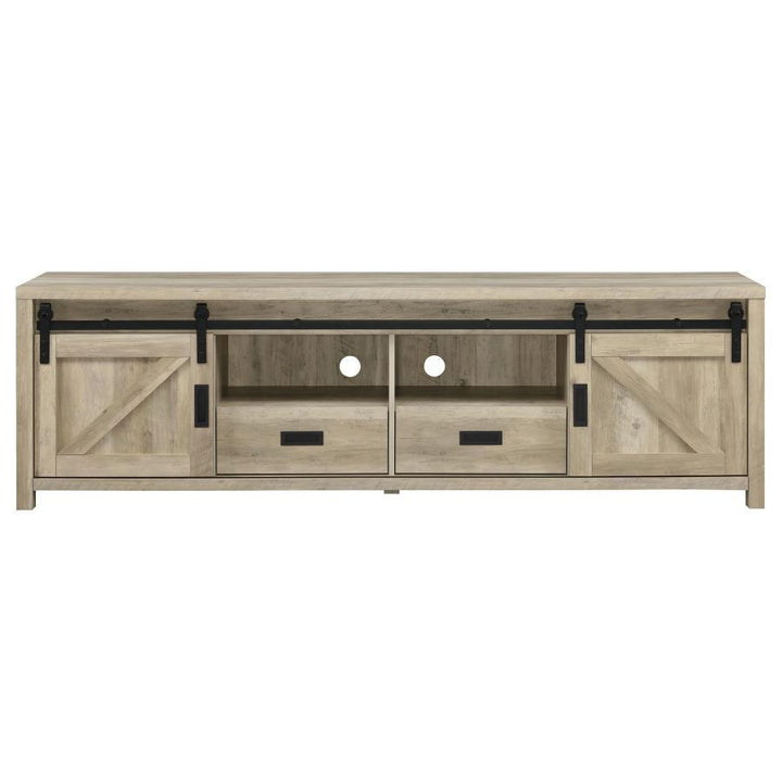 Madra - 2 - Door Engineered Wood TV Stand - Distressed Pine TV Stand modern furniture Contempo Furniture