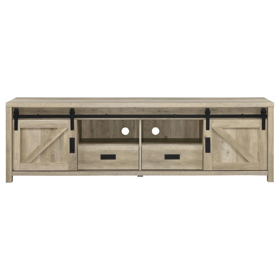 Madra - 2 - Door Engineered Wood TV Stand - Distressed Pine TV Stand modern furniture Contempo Furniture