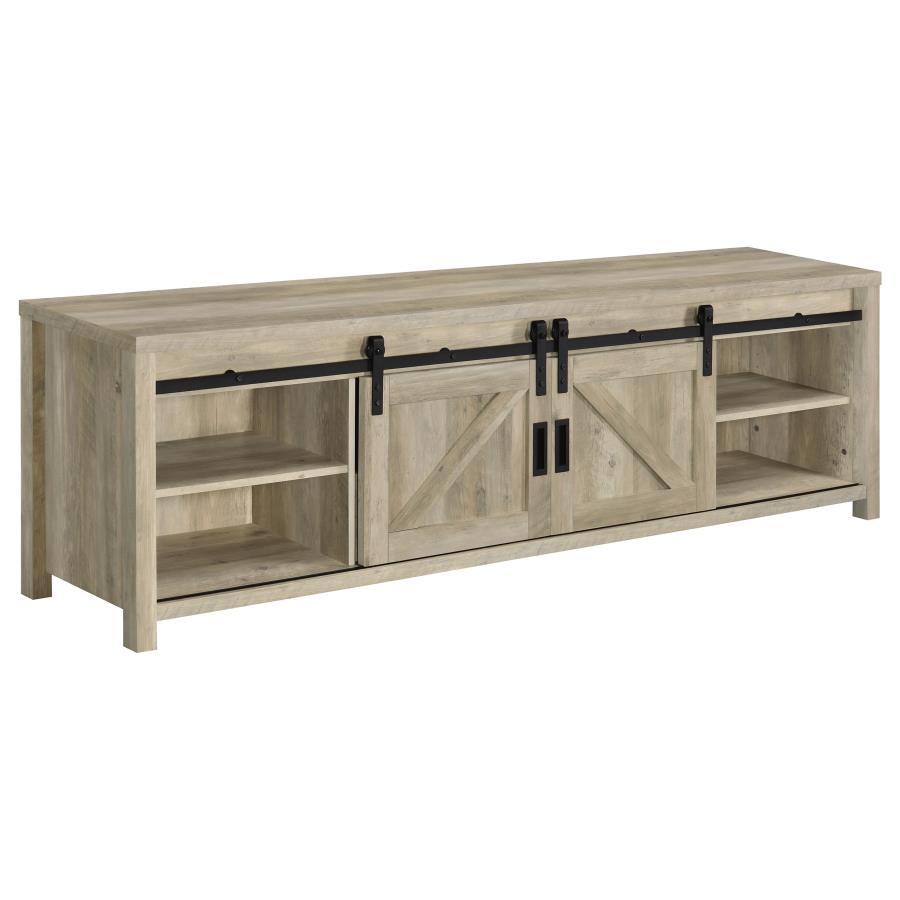 Madra - 2 - Door Engineered Wood TV Stand - Distressed Pine TV Stand modern furniture Contempo Furniture