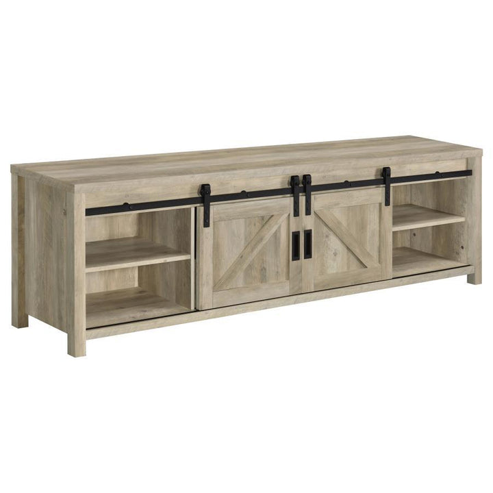 Madra - 2 - Door Engineered Wood TV Stand - Distressed Pine TV Stand modern furniture Contempo Furniture
