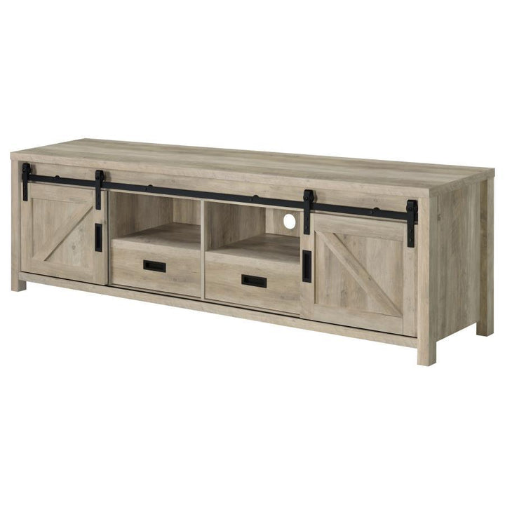 Madra - 2 - Door Engineered Wood TV Stand - Distressed Pine TV Stand modern furniture Contempo Furniture