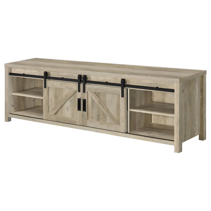 Madra - 2 - Door Engineered Wood TV Stand - Distressed Pine TV Stand modern furniture Contempo Furniture