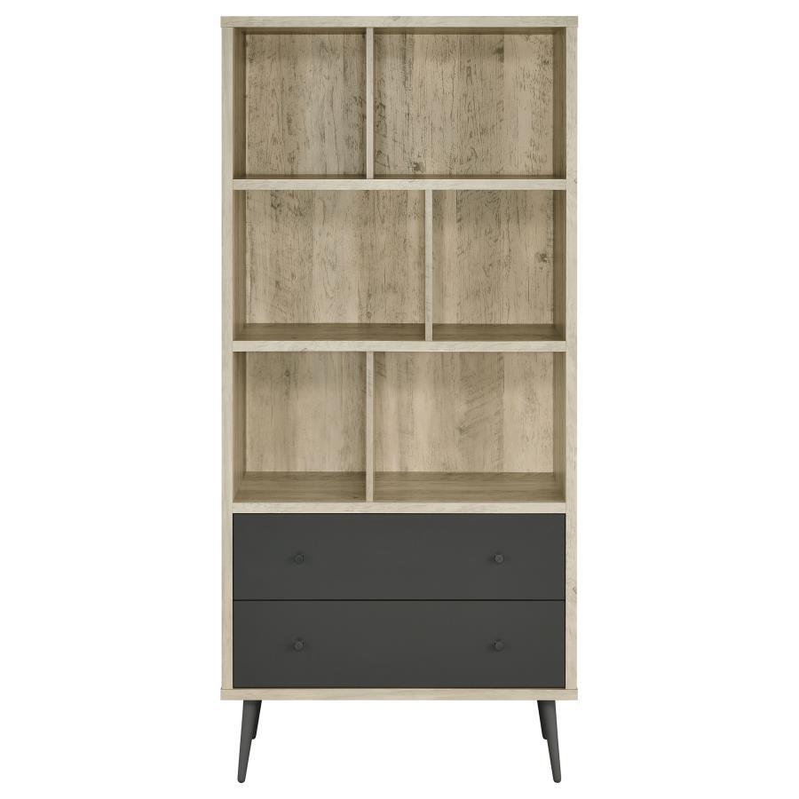 Maeve - 3 - Shelf Bookcase With Drawers - Distressed Pine Standard Bookcase modern furniture Contempo Furniture