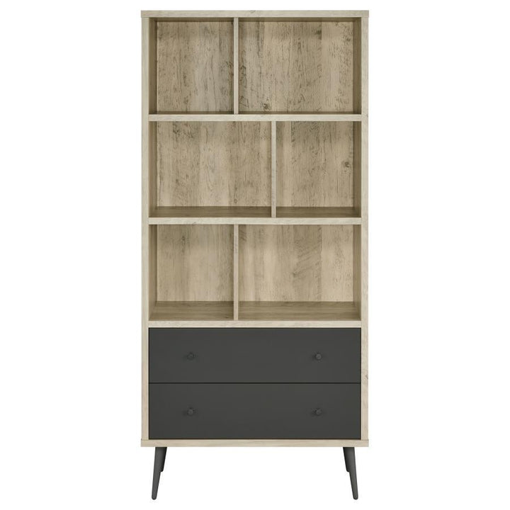 Maeve - 3 - Shelf Bookcase With Drawers - Distressed Pine Standard Bookcase modern furniture Contempo Furniture
