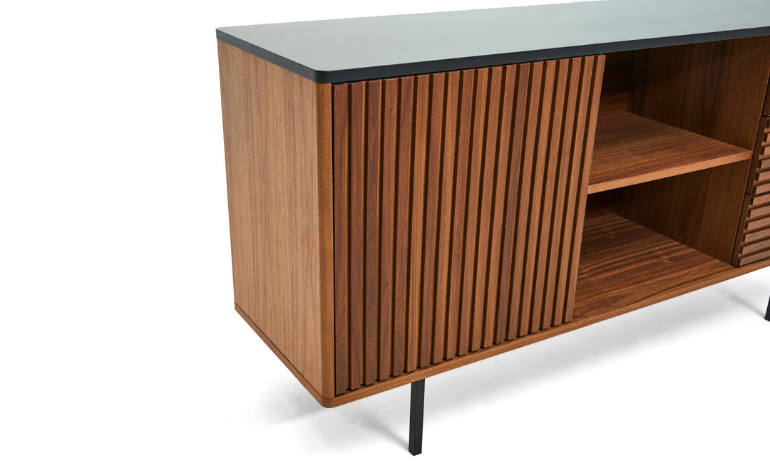 Maggie  Modern Walnut and Grey Buffet