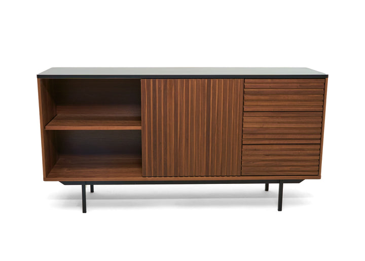 Maggie  Modern Walnut and Grey Buffet