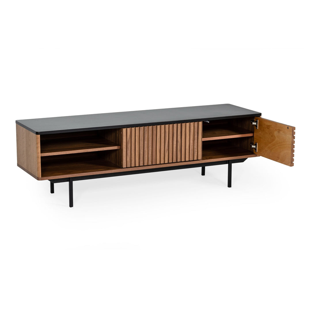 Maggie - Modern Walnut and Grey TV Stand