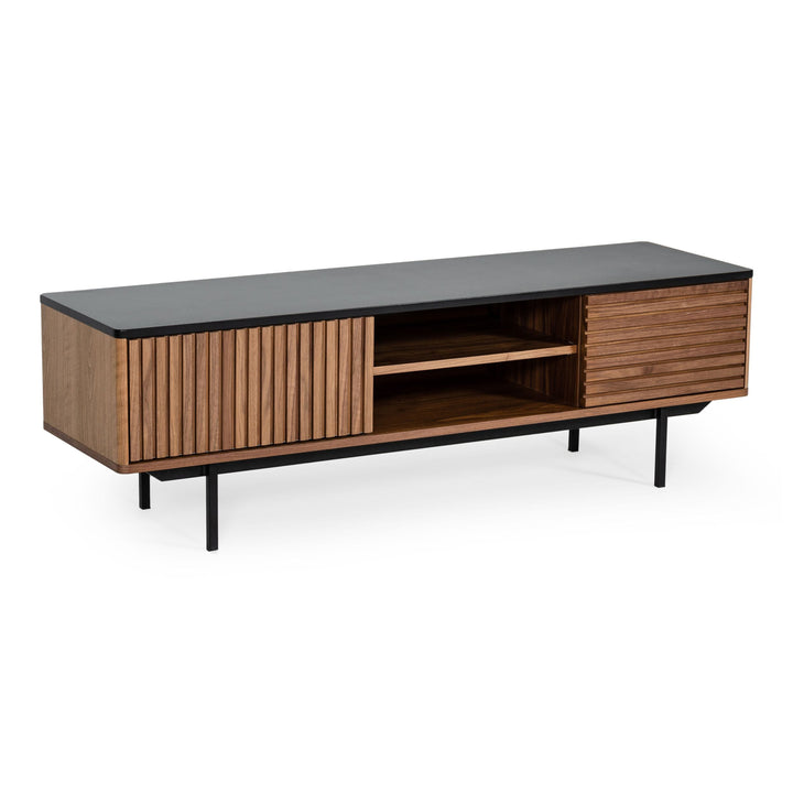 Maggie - Modern Walnut and Grey TV Stand
