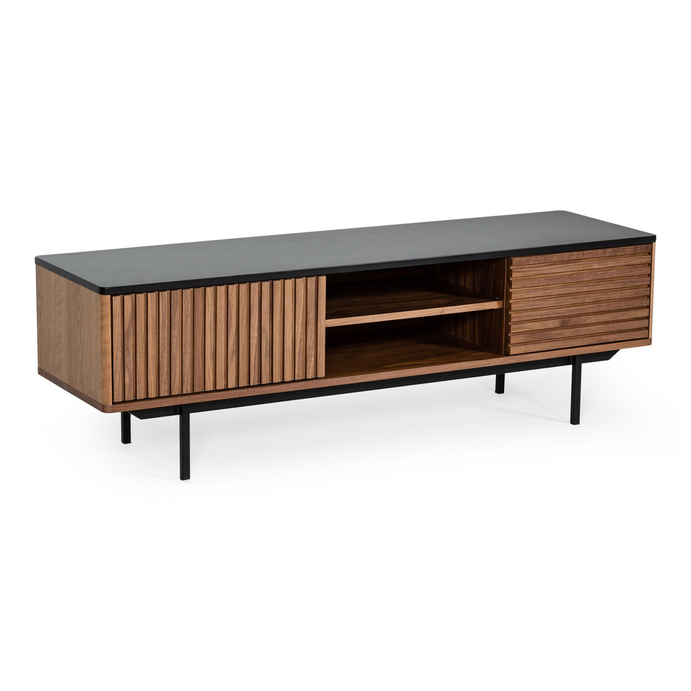 Maggie - Modern Walnut and Grey TV Stand - View 6