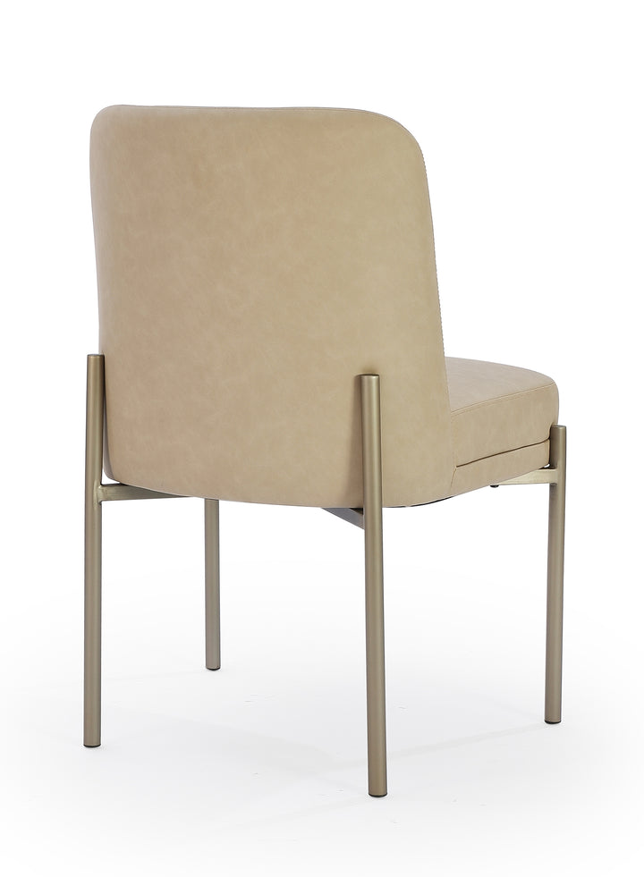 Modus Furniture Pwtb63Jpg Dion Upholstered Dining Chair In Camel Synthetic Leather And Brushed Nickel Metal