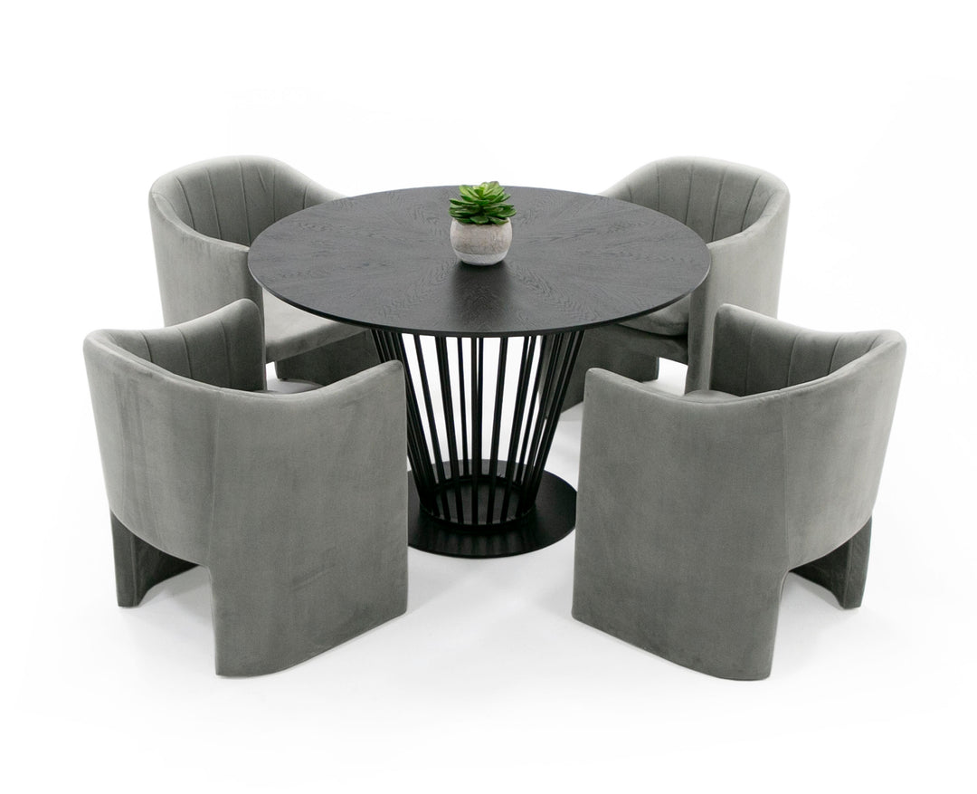 Conroy  Modern Black Round Dining Table