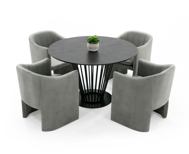 Conroy  Modern Black Round Dining Table