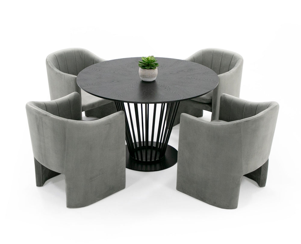 Conroy - Modern Black Round Dining Table - View 5