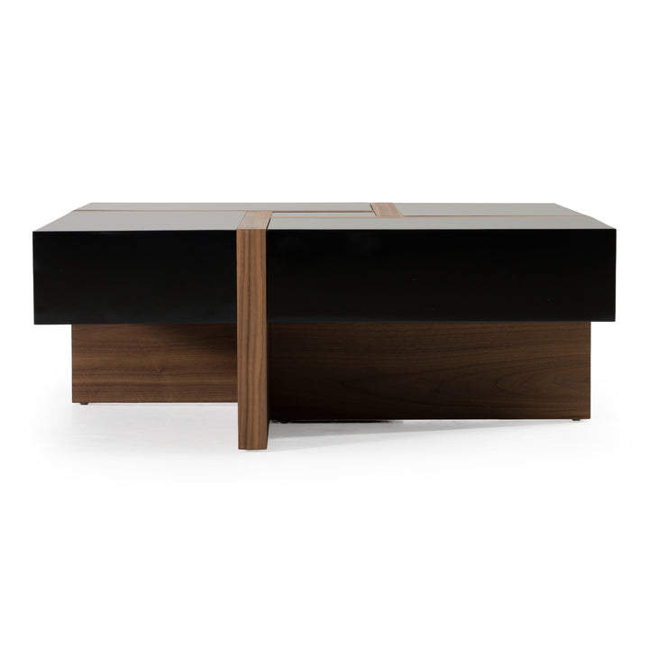 Makai Modern Black &amp; Walnut Coffee Table