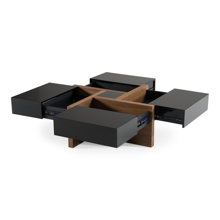 Makai Modern Black & Walnut Coffee Table