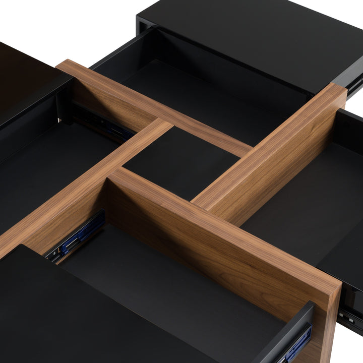 Makai Modern Black &amp; Walnut Coffee Table