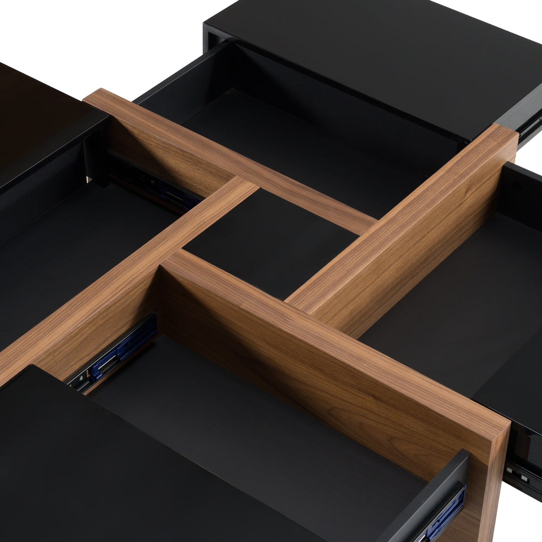 Makai Modern Black & Walnut Coffee Table