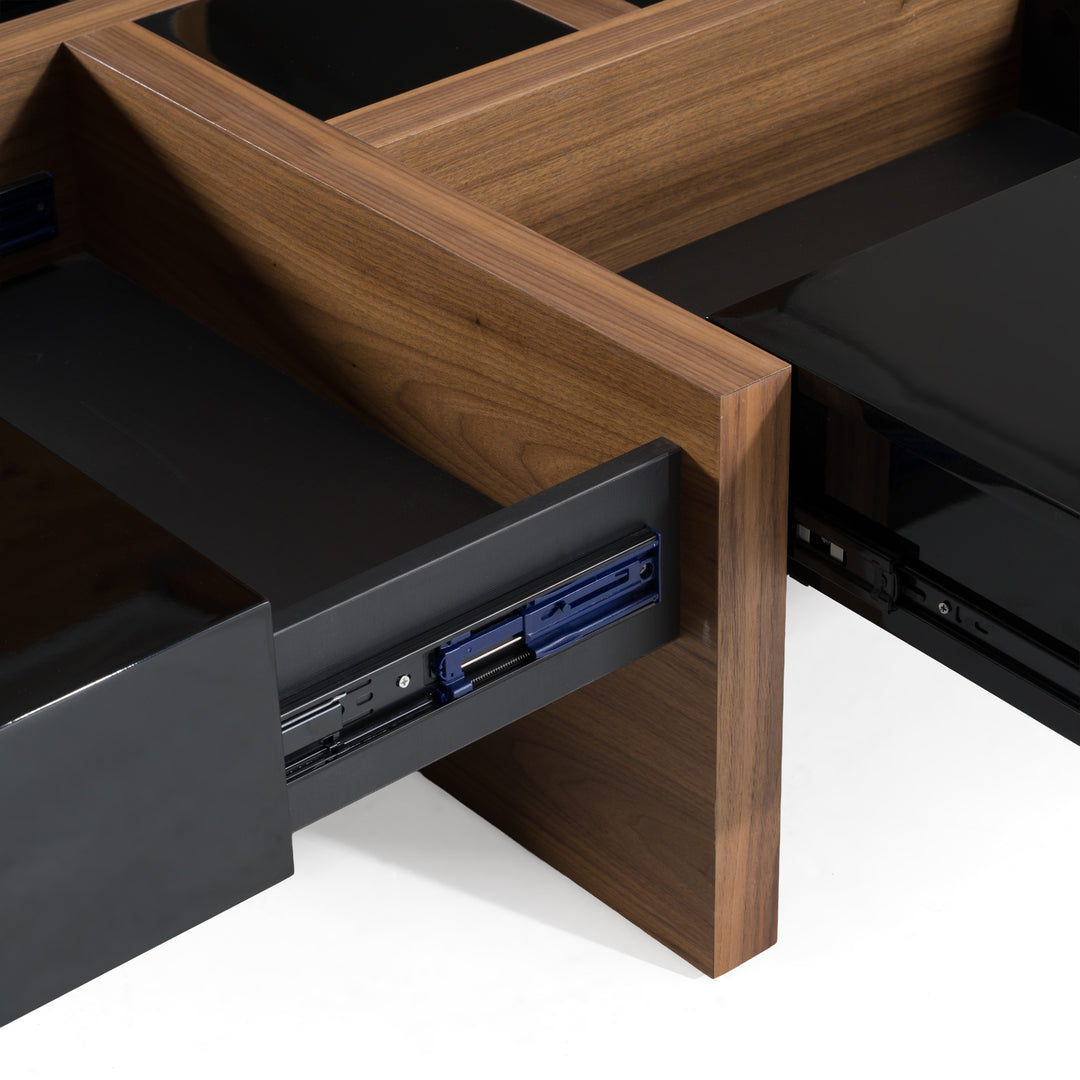 Makai Modern Black & Walnut Coffee Table