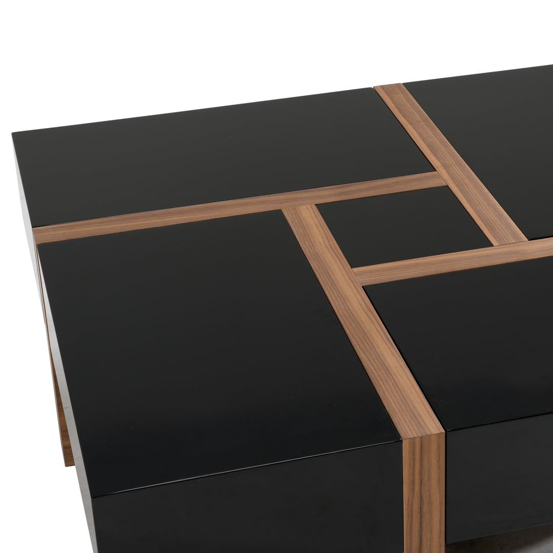 Makai Modern Black & Walnut Coffee Table