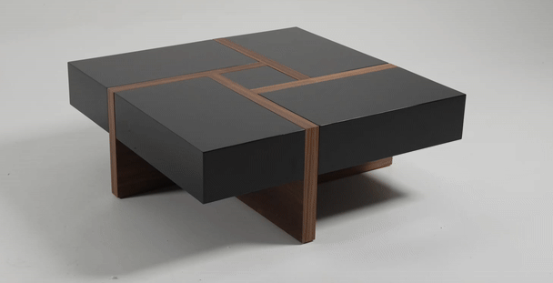 Makai Modern Black &amp; Walnut Coffee Table