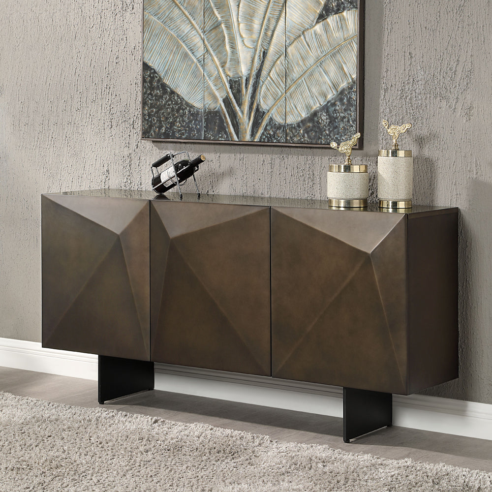 Malika Server - Ceramic Top & Copper Brushed