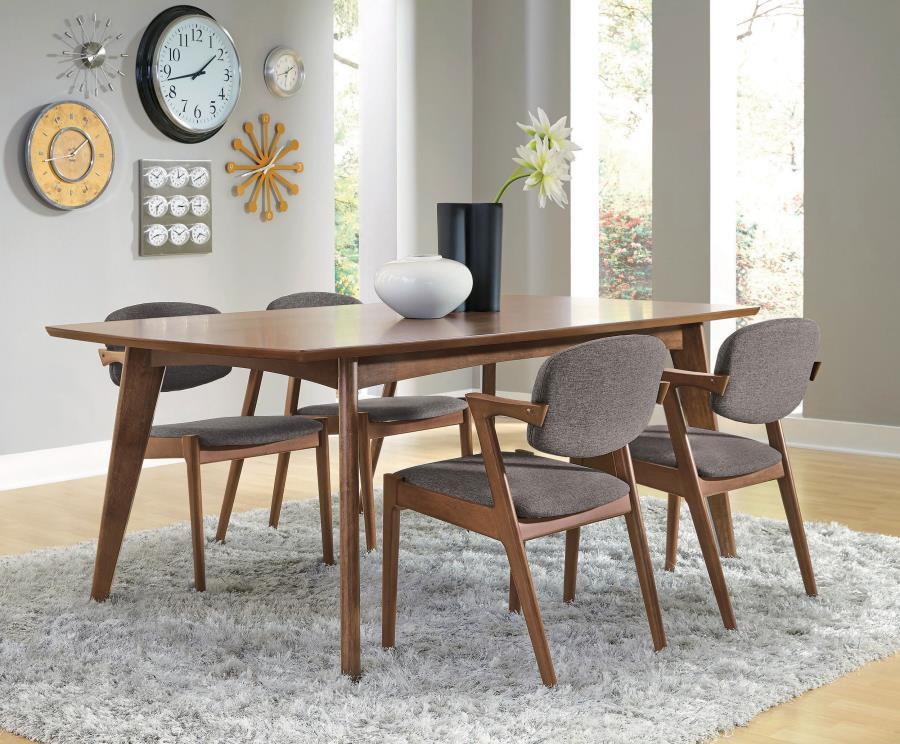 Malone - 5 Piece Rectangular Dining Table Set - Dark Walnut 5 - Piece Dining Room Set modern furniture Contempo Furniture