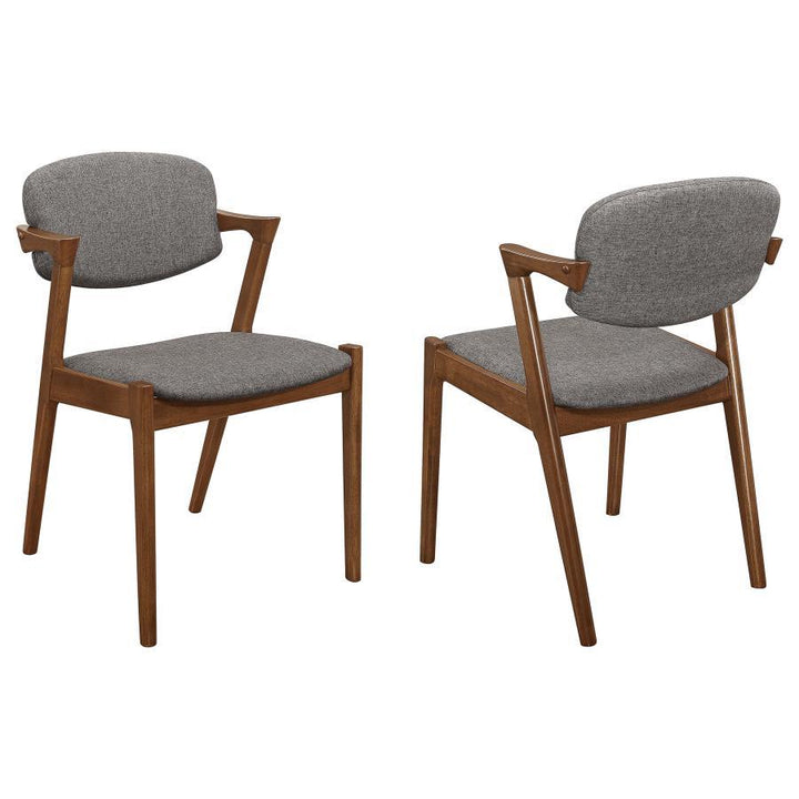 Malone - Padded Wood Dining Arm Chair (Set of 2) - Dark Walnut Chair Set modern furniture Contempo Furniture