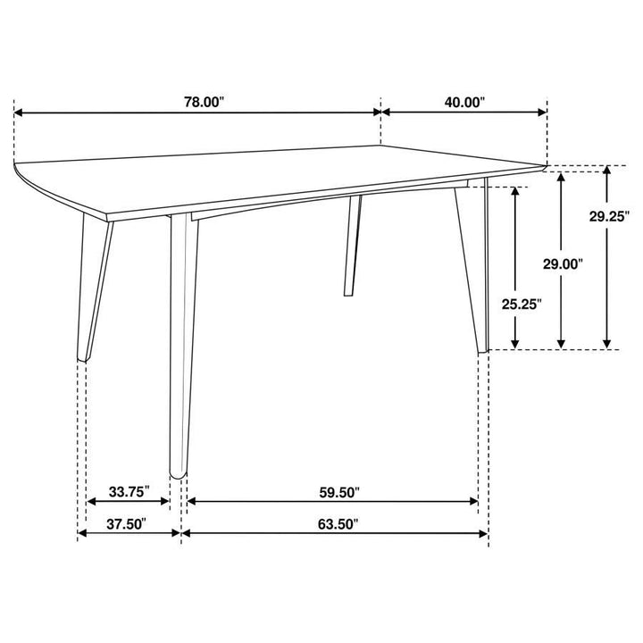 Malone - Rectangular Wood Dining Table - Dark Walnut Dining Table modern furniture Contempo Furniture