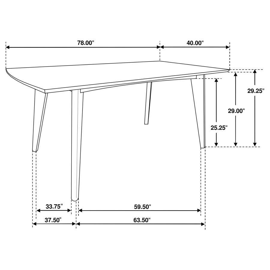 Malone - Rectangular Wood Dining Table - Dark Walnut Dining Table modern furniture Contempo Furniture