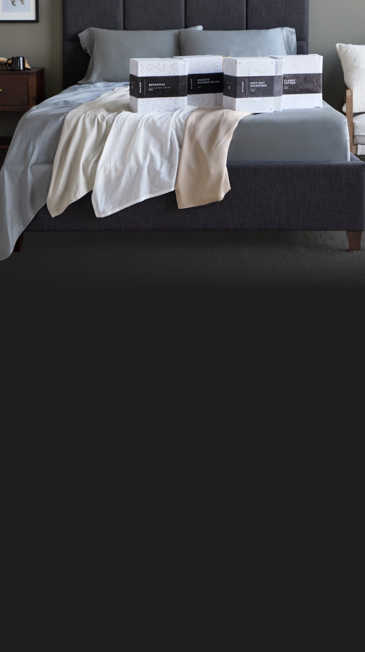Malouf bedroom with mattress, pillows and sheets