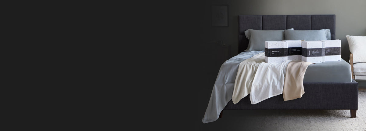 Malouf bedroom with mattress, pillows and sheets