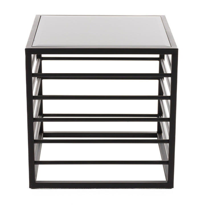 Malvo - Modern Black + Glass End Table