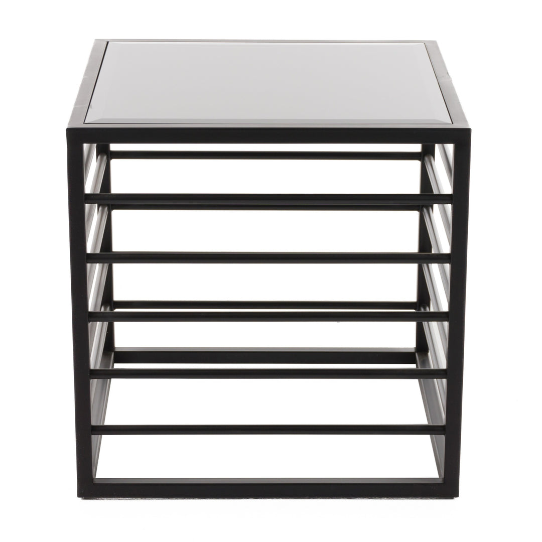 Malvo - Modern Black + Glass End Table