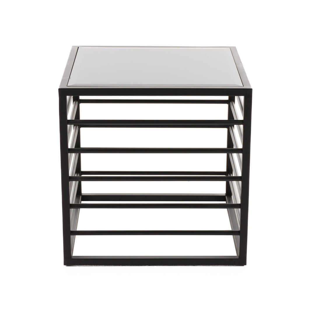 Malvo - Modern Black  Glass End Table