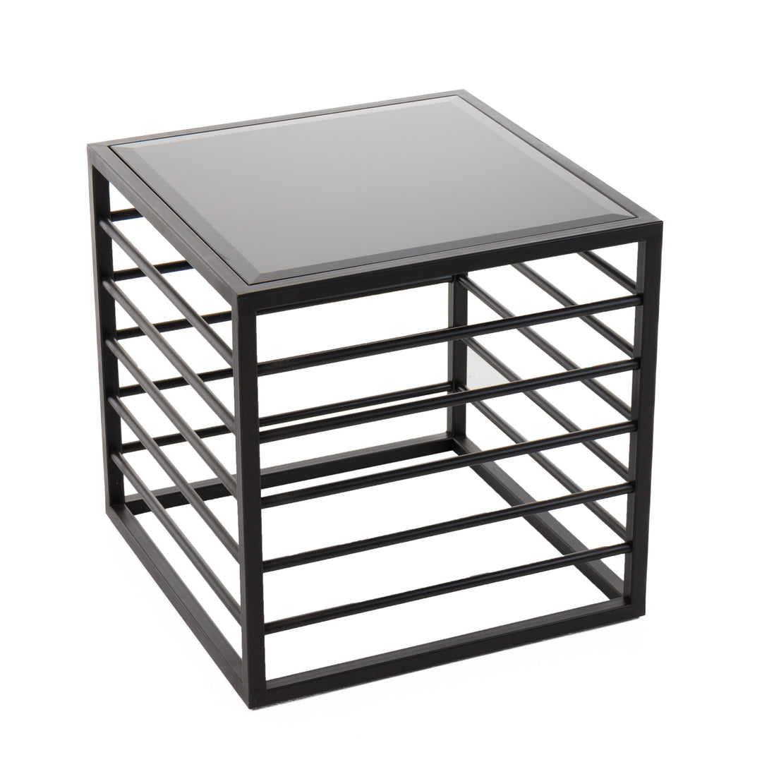 Malvo - Modern Black  Glass End Table