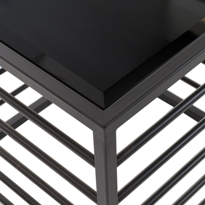 Malvo - Modern Black + Glass End Table